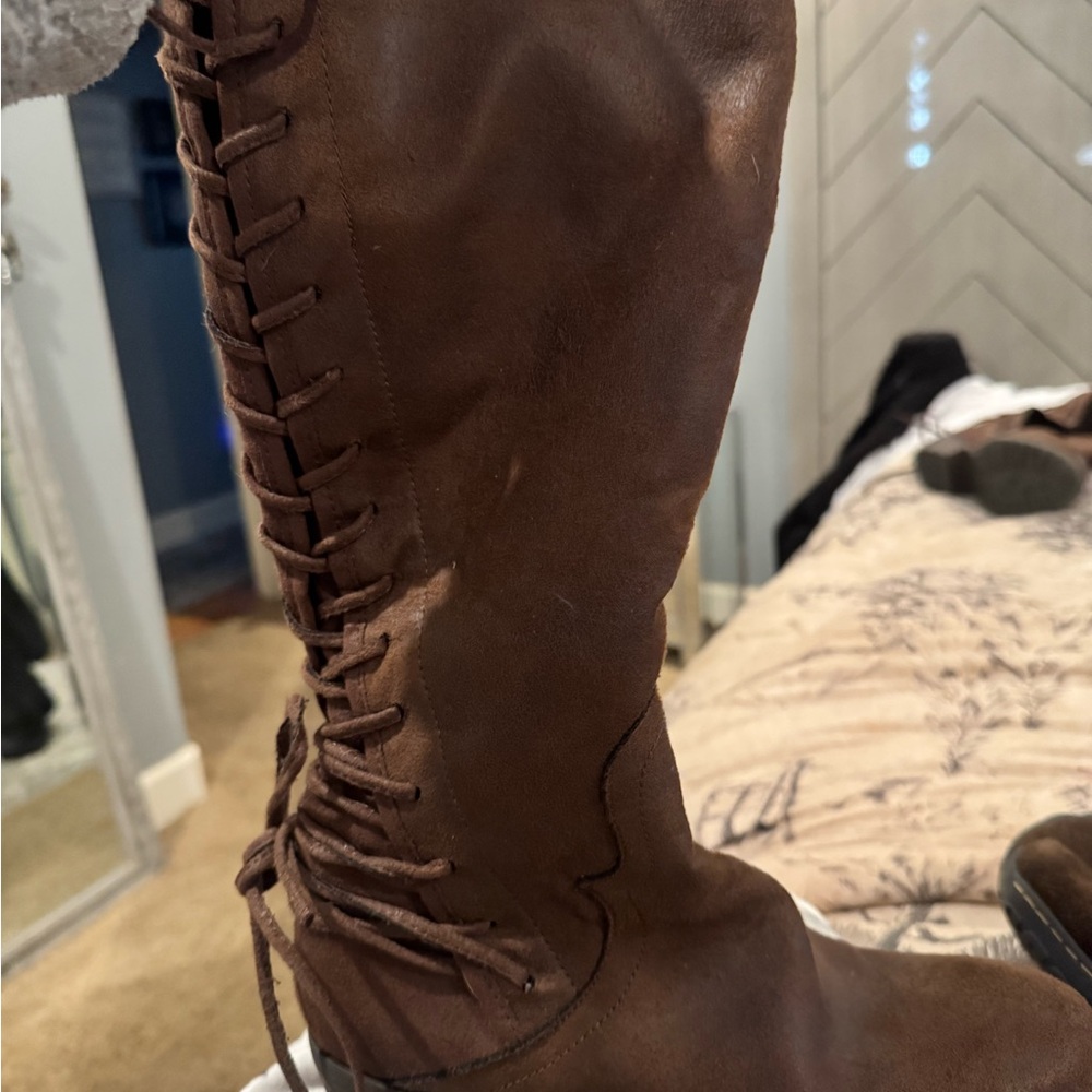 Very Volatile Brown Lace-Up Women's Boots